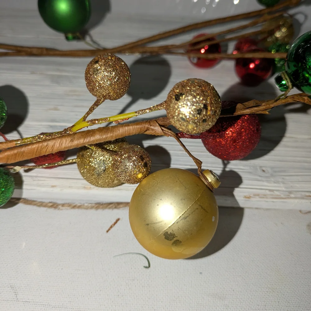 Holiday Ornament Garland - Red, Green, Gold